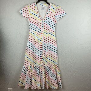 Color Me Courtney Dipping Dot Button-Down Midi Dress Sz 4